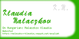 klaudia malaczkov business card